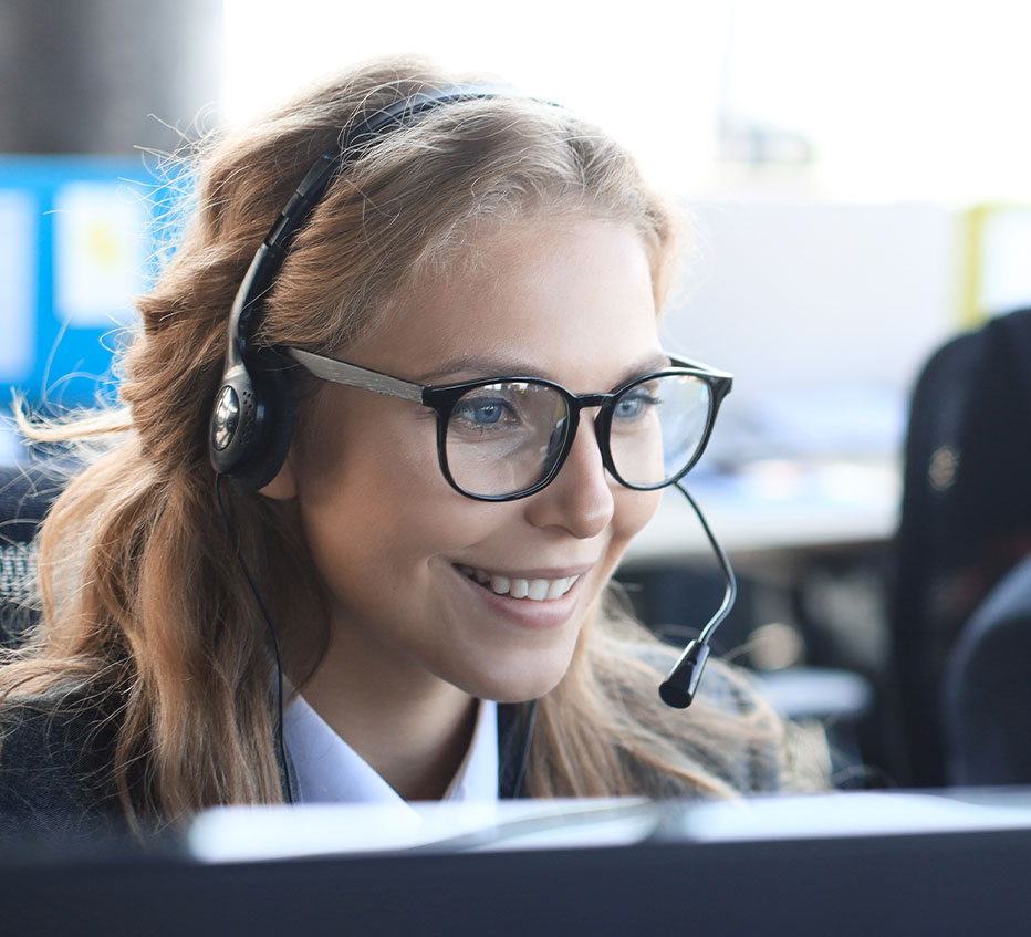 customer support with headset